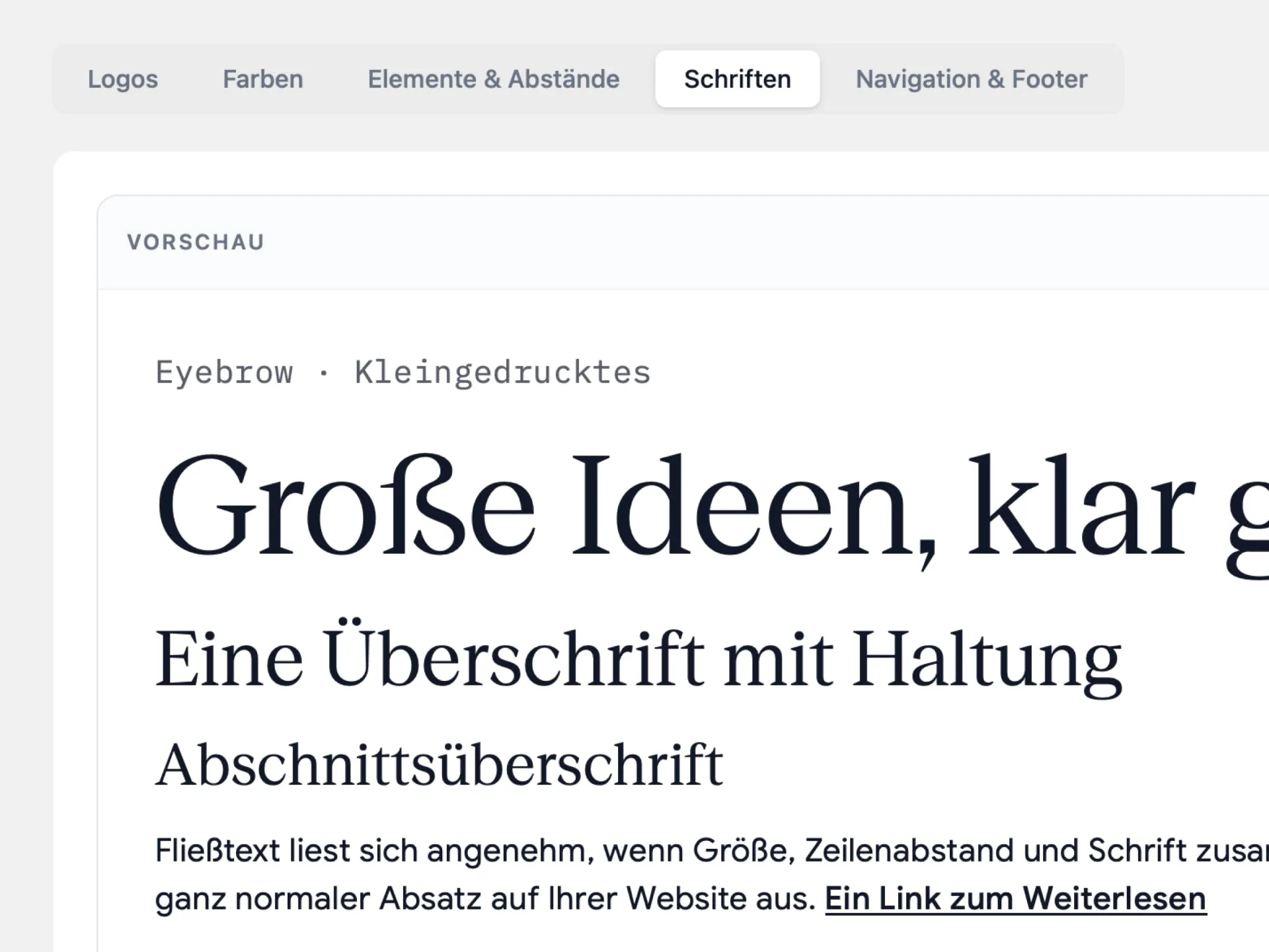 Typografie-Vorschau
